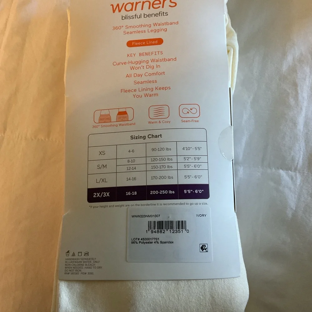 NWT Warners Blissful Benefits 2X/3X Ivory - Picture 2 of 2
